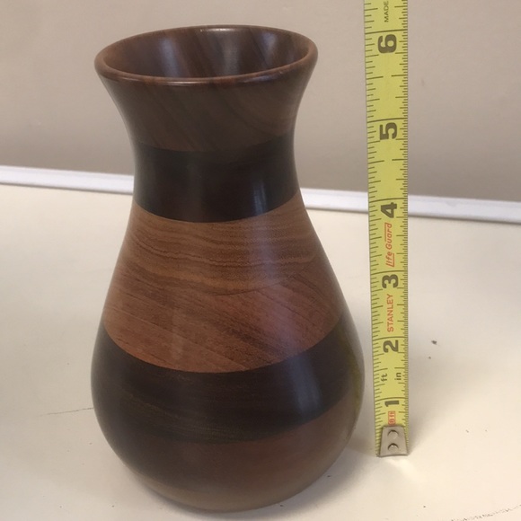Vintage Signed/Penny Dated Lloyd Cheney Turned Exotic Hardwood Vase - Picture 10 of 12